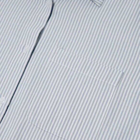 NWT Able Blue and White Harris Oversized Button Down 100 Cotton Shirt, Size XS - Picture 2 of 4